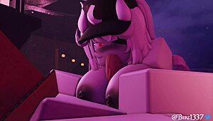 In this 3d cartoon, she gives a boobjob paizuri with cum on tits