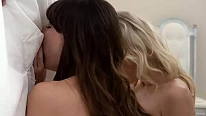 Blonde Teen Receives Spanking and Blowjob in Group Hardcore Session