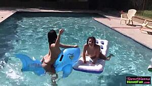 Teen lesbian feels intense fingering pleasure