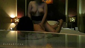 girl fucks guy with big tits in doggystyle position