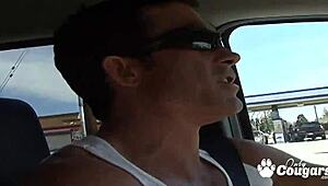 young brunette julissa faces a challenging encounter with a large figure in intense scenario