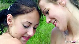 tiny rollergirls explore lesbian desires outdoors after practice