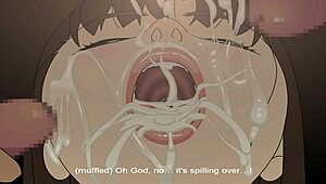 the overwhelming sensation of bukkake cum covering tits in hentai blowbang game