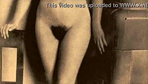 Antique lesbian action: Hairy and vintage lesbians