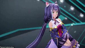 Anime Princess Karyl in R18-MMD Hentai Drive Action Scene