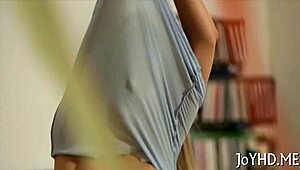 Teen Amateur Rides Knob Roughly in Cowgirl Position