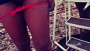 i hogtied that brunette and fucked her rough with a huge dildo