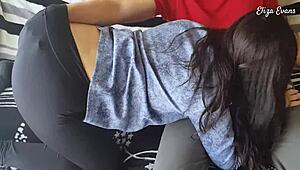 i filled my nerdy university classmate's pussy with cum in doggystyle while studying.