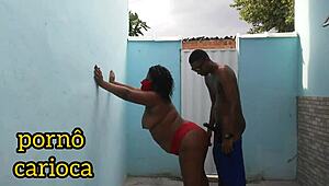 Morena BBW Fucks Cousin With Monster Cock In Rio Backyard