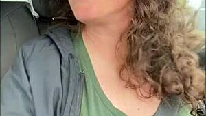 playing in public with a lovense lush toy teasing strangers