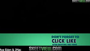 naughty cat ava eden got caught by jmac and now she's learning her lesson the hard way with that petite teen body getting dicked down in knee socks before a jizz facial