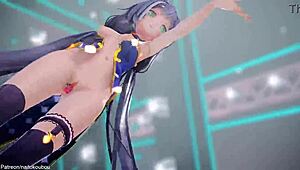 Anime Princess Karyl in R18-MMD Hentai Drive Action Scene