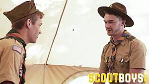Smooth Scout Boys Wrestle Then Fuck Bareback In Tent