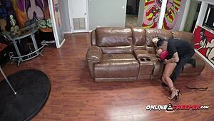 Busty Brandi tied up by Bruno for big cock action! 😈