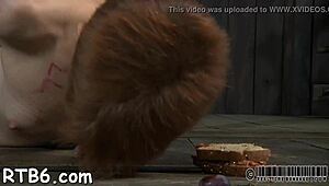 She says, 'I'm your worthless whore, pleasure my slutty pussy with rough sucking.'