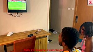 my girlfriend rode my big black cock hard after i won that football bet