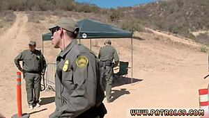 Hardcore gangbang with blonde babe in uniform outdoor blowjob and facial cumshot