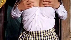 Watch this mexican milf prepare her dildo for class!