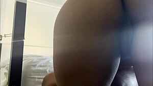 Hidden camera captures curvy hotel maid delivering hard bounces with her big, tanned butt.