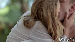 Teen sucks big cock and cums hard on it