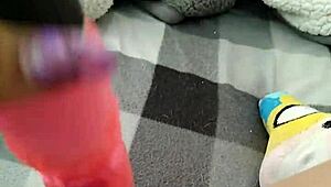 Hey, check out this teen debuting her new toy for masturbation 😏