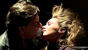 Three Brunette Girls with Tattoos Engage in Masturbation, Oral, Cowgirl Riding, and Cumshot on Cocks