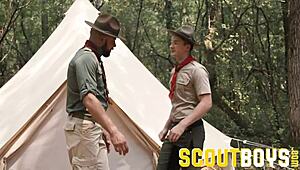 Smooth Scout Boys Wrestle Then Fuck Bareback In Tent