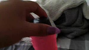 Hey, check out this teen debuting her new toy for masturbation 😏