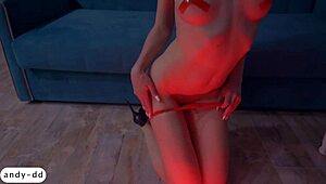 babe licks lollipop then gives handjob after pussy masturbation