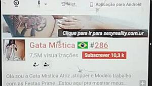 Brazilian slut with big ass and tattoos gets fucked hard by a group of guys at the bachelor party, ending with cum all over her