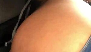 Uber ride turns steamy in the car outdoors