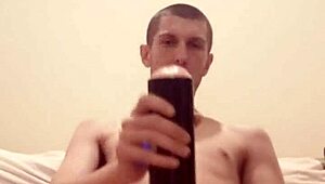 I'm Mattyj27 and I play with my big cock toy alon.