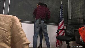 cop tied up and anal fucked by clerk