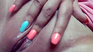 BBW intensely uses two dildos for double pussy penetration