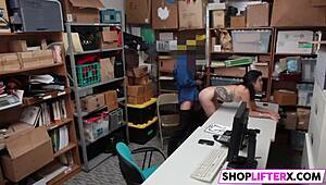 I caught sexy teen eden swiping and punished her wit my big coc