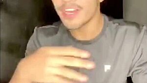 gay guy masturbates alone and shoots cum on his hand