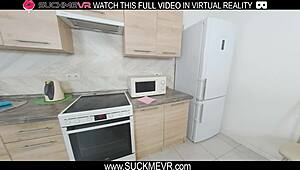 Brunette Melissa Creative Enjoys An Intimate Encounter With A Black Partner In Vr