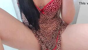 Hey, wanna see this naughty girl tease with her sheer nightgown?