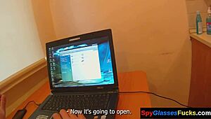 Raven-haired babe gets pussybanged doggystyle in hidden cam pov pickup with perky tits