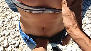 Gay outdoor masturbation with a stepdad and a cumshot on his stepdaughter's ass