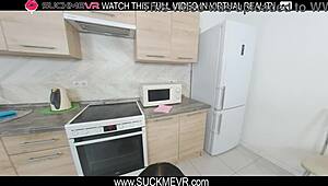 Brunette Melissa Creative Enjoys An Intimate Encounter With A Black Partner In Vr