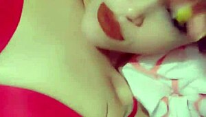 Latina babe SHOWING OFF her horny ASS in red bikini