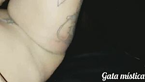 Brazilian slut with big ass and tattoos gets fucked hard by a group of guys at the bachelor party, ending with cum all over her