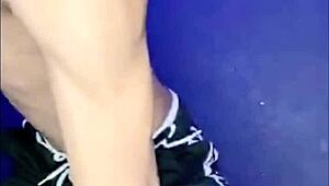 gay guy masturbates alone and shoots cum on his hand