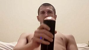 I'm Mattyj27 and I play with my big cock toy alon.