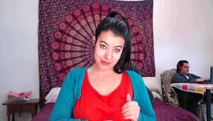 Teen Flashes Natural Tits While Stepbro Works