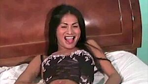 Thick Filipino Ladyboy Wanker Gets Massive Sperm Cumshot Blast