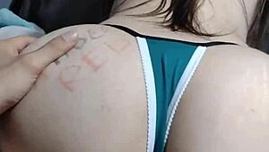 Watch this petite latina teen in lingerie tease her ass before squirting in hardcore sex