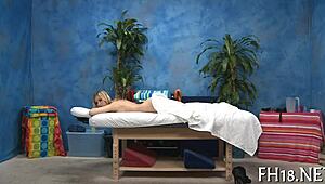 sensual massage evolves into erotic porn movie scene