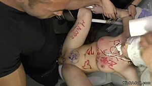 euro slut banged hard in public restroom, damn that's wild! 😲